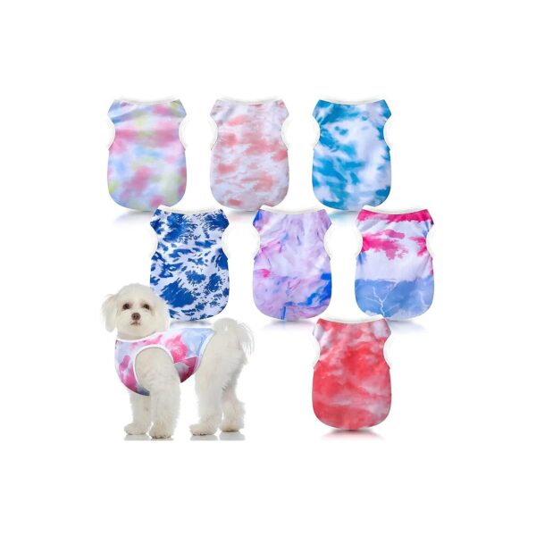 8 PCS Tie Dye Dog Shirt Set for Large Dogs with Unique and Colorful Designs