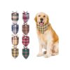 8 Pack Dog Bandanas with Checkered Pattern and Adjustable Neck Size 64cm