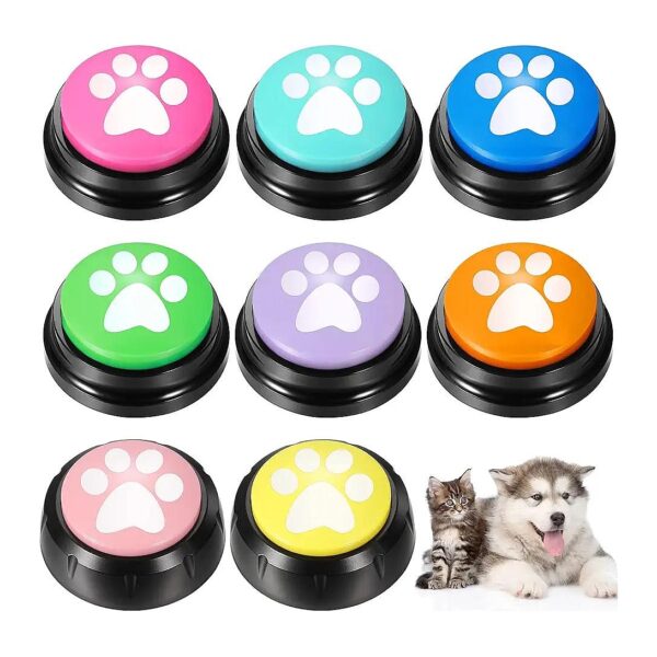 8 Pack Recordable Dog Button Voice Recording System for Pets and Training