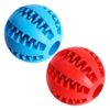 8" Pack of 2 Dog Treat Toy Balls with Natural Rubber Material