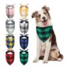 8 Pack of Plaid Dog Bandanas for Large and Small Breeds, High Quality Adjustable Fabric