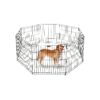 8-Panel Metal Foldable Playpen for Small Pets and Cats