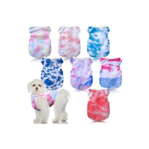 8 Pcs Tie Dye Dog Shirt for Small Breeds Puppy Dogs Pet Apparel Variety