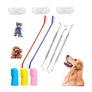 8-Piece Dog Dental Tooth Cleaning Kit for Effective Plaque Removal and Fresh Breath