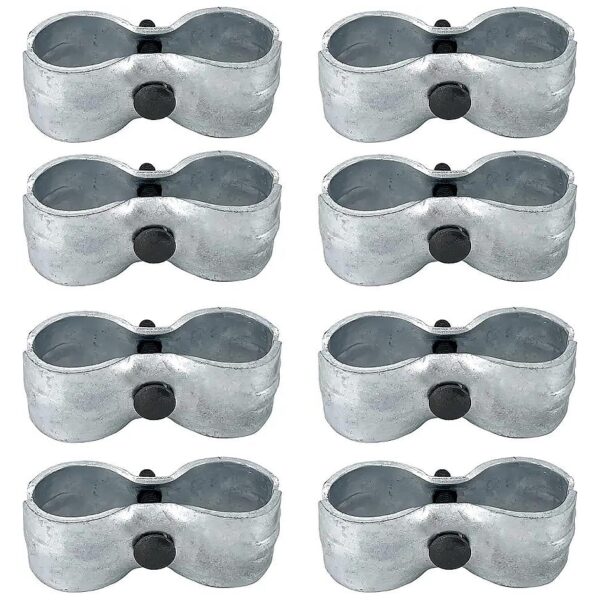 8 Piece Set of Chain Link Fence Panel Clamps for Dog Kennels