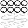 8 Piece Set of Silicone Dog Tag Silencers with Stainless Steel Chains for Noise Reduction