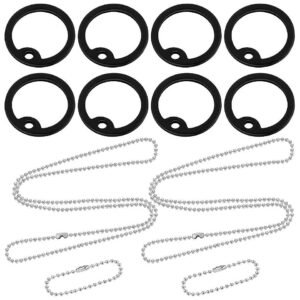 8 Piece Set of Silicone Dog Tag Silencers with Stainless Steel Chains for Noise Reduction