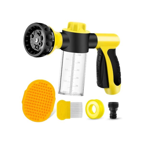 8-in-1 Pup Jet with Dog Shower Brush and Pet Grooming Comb for Outdoor Pet Grooming Needs