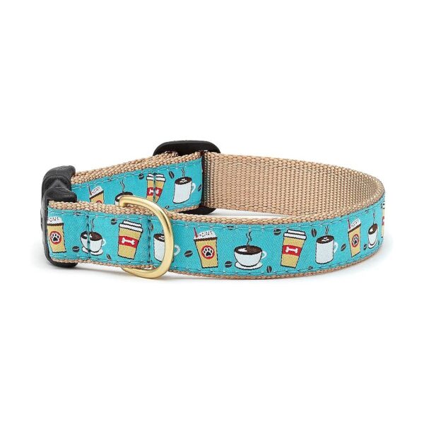 8 inch Width Coffee Nut Pattern Small Dog Collar with Brass Buckle