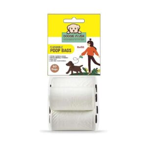 80 Count Flushable Eco Friendly Dog Waste Biodegradable Bags Compostable Ultra Thick