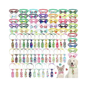 80-Piece Assorted Pet Bow Ties and Collars for Small to Medium Dogs and Cats