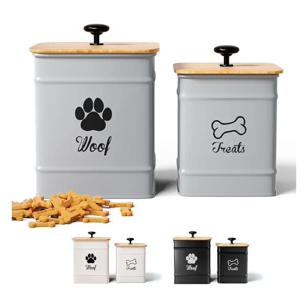 8x6" and 7x5" Dog Treat Jars with Lids for Big or Small Dogs and Their Favorite Treats