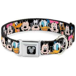 9-15" Neck Small Dog Collar with Classic Disney Character Faces and Seatbelt Buckle