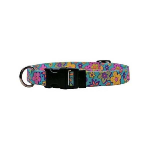 9" Long Flower Power Dog Collar Size Teacup in 100% Durable Polyester