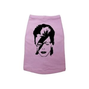 90s Punk Rock Bowie Ziggy Stardust Inspired Pink Small Breed Dog Shirt for Pet Clothes