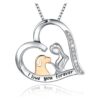 925 Sterling Silver Cat Dog Pet Pendant Necklace Animal Jewelry Gift for Women Teen Girls