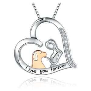 925 Sterling Silver Cat Dog Pet Pendant Necklace Animal Jewelry Gift for Women Teen Girls