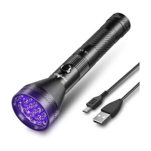 AAA Battery Powered Rechargeable UV Blacklight Flashlight for Home, Pet, and Outdoor Use