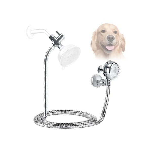 ABS Material Pet Shower Set with Round Shape and Suction Holder for Bathroom Fixtures