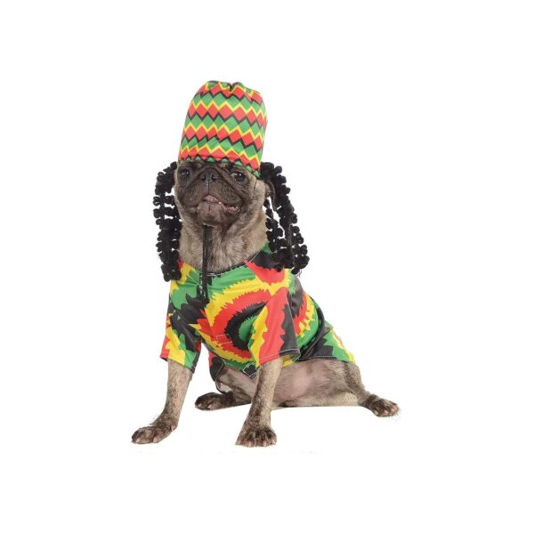 ALL-PARTY Rasta Dog Costume with XL Sizing and Rainbow Knit Hat for Large and Small Dogs