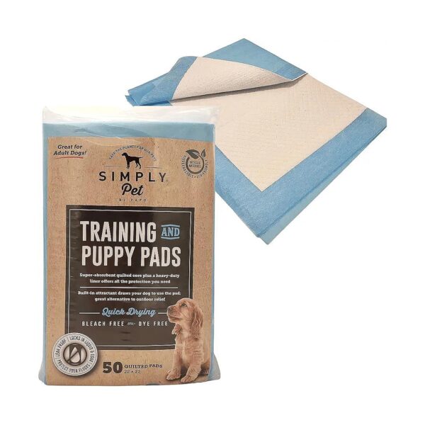 Absorbent 5-Layer Pet Pee Pads for Small to Large Dogs and Pets, 50-Pack