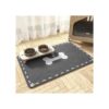 Absorbent Pet Feeding Mat for Messy Eaters and Drinkers - 12'' X 19'' Dark Grey