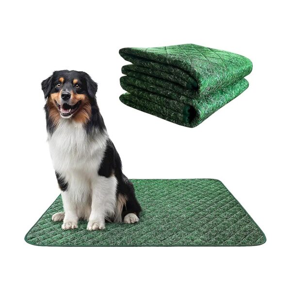 Absorbent Reusable Dog Training Pads for Large Breeds with Printed Grass Design