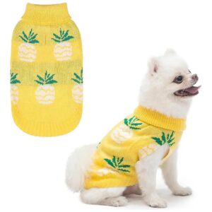 Acrylic Dog Sweaters with Pineapple Design for Small Dogs and Puppies Winter Wear