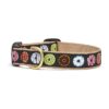 Adjustable 13-18 Inch Solid Pattern Dog Collar with Brass Buckle