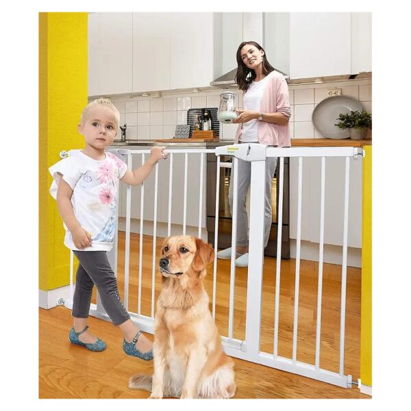 Adjustable Baby Gate for Doorways and Stairs with Auto Close