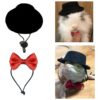 Adjustable Bearded Dragon Hat and Bowtie Clothing Set for Small Reptiles and Snakes