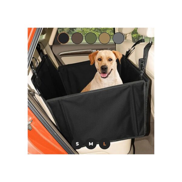 Adjustable Black Dog Car Seat for Medium-Sized Dogs Accommodates Rear Seat Size Perfectly