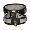 Adjustable Black Dog Collar with Double D-Ring and Mesh Lining