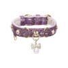 Adjustable Bling PU Leather Pet Collar with Luxury Pendant for Small to Medium Size Dogs