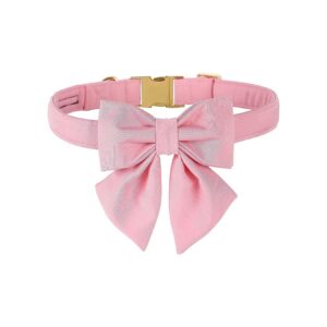 Adjustable Breakaway Solid Color Sailor Bow Tie Collar for Dogs with Golden Metal Buckle