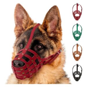 Adjustable Breathable Leather Muzzle for Large Breed Dogs German Shepherd Large Breeds