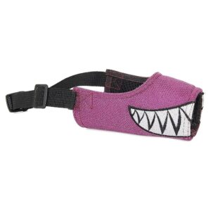 Adjustable Breathing Mesh Muzzle for Large Purple Nylon Dog Straps