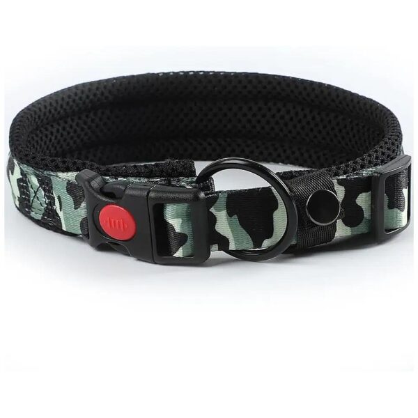 Adjustable Camo Green Dog Collar for Small to Medium Sized Dogs