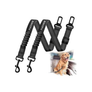 Adjustable Dog Car Seatbelts with Elastic Bungee Buffer for Pet Safety