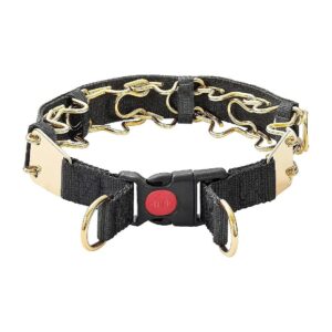 Adjustable Dog Chain Collar with Quick Release Gold Plated Stainless Steel Buckle