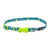 Adjustable Dog Collar for Small Dogs with Green Dots and Nylon Material