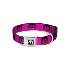 Adjustable Dog Collar with Authentic Seatbelt Buckle and Colorful Mopar Logo