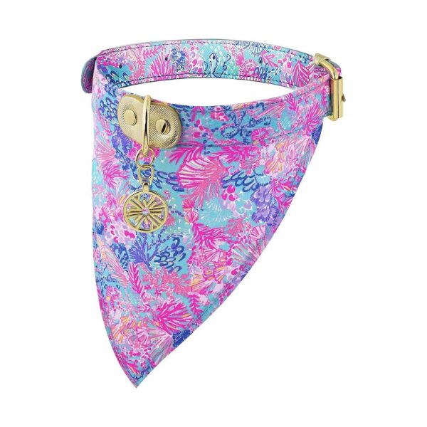 Adjustable Dog Collar with Canvas Bandana Access