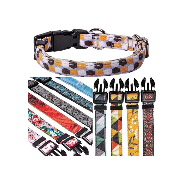 Adjustable Dog Collars with Stylish Bee Pattern Design for Small Medium & Large Dogs