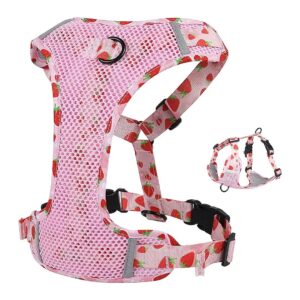 Adjustable Dog Harness with Breathable Mesh for Small Medium Large Dogs Pink Medium