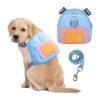 Adjustable Dog Harness with Leash and Poop Bag Carrier for Small Medium Dogs