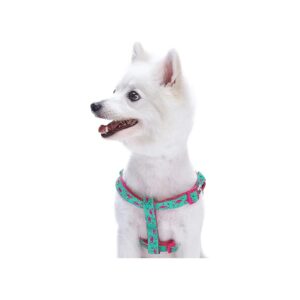 Adjustable Dog Harness with Pink Flamingo Pattern and Chest Girth 26-39 Inches