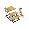 Adjustable Dog Ladder for Cats and Small Medium Dogs with Metal Frame and Bamboo Boards