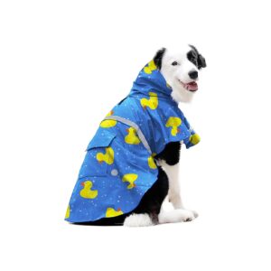 Adjustable Dog Raincoat for Medium to Large Dogs with Leash Hole and Reflective Strip