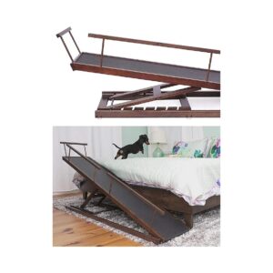 Adjustable Dog Ramp for Small Dogs with Solid Hardwood Construction and Anti-Slip Grip